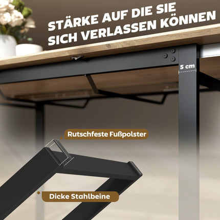 Extendable Dining Table for 6-8, 140-180 cm, Wood & Steel