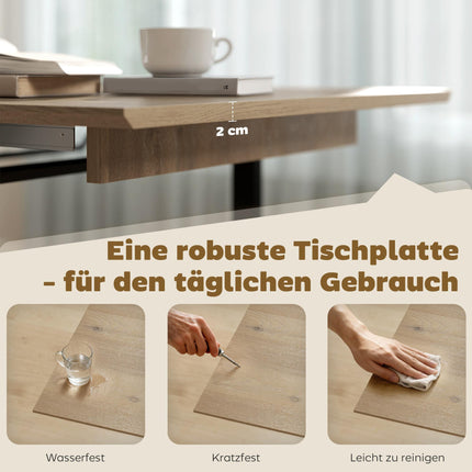 Extendable Dining Table for 6-8, 140-180 cm, Wood & Steel