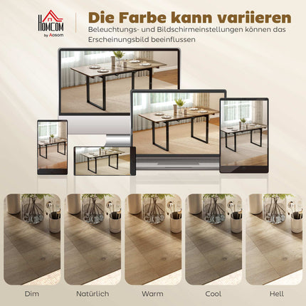 Extendable Dining Table for 6-8, 140-180 cm, Wood & Steel