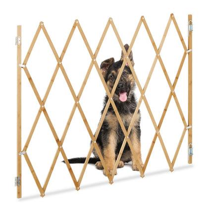 Ausziehbare Hundebarriere, Natur-Bambus