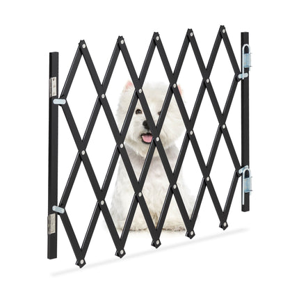 Ausziehbare Hundebarriere in Schwarz