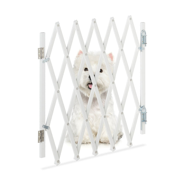 Ausziehbares Hundegitter in Weiß