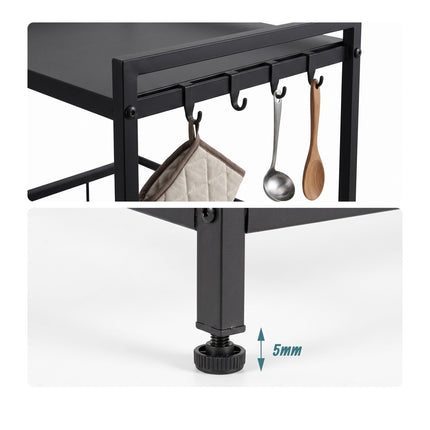 Extendable Metal Microwave Shelf with Adjustable Width
