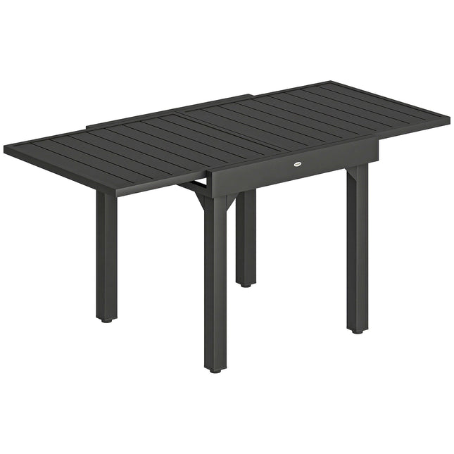 Ausziehbarer Outdoor-Esstisch, 80–160 cm, Aluminiumplatte