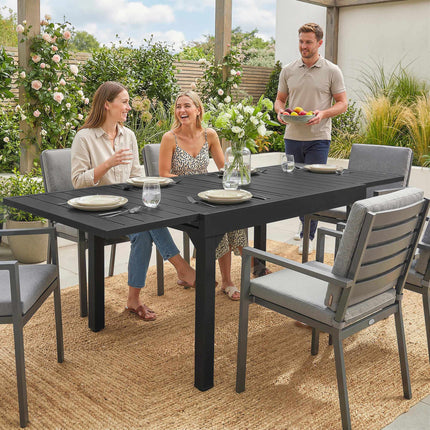 Ausziehbarer Outdoor-Esstisch, 80–160 cm, Aluminiumplatte