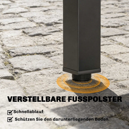 Ausziehbarer Outdoor-Esstisch, 80–160 cm, Aluminiumplatte