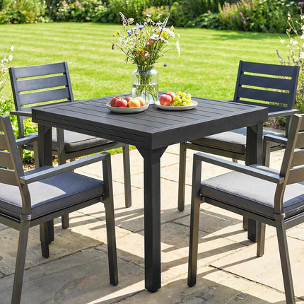 Ausziehbarer Outdoor-Esstisch, 80–160 cm, Aluminiumplatte