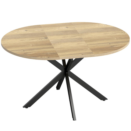 Extendable Round Dining Table for 4-6, 100-135 cm, Wood Finish