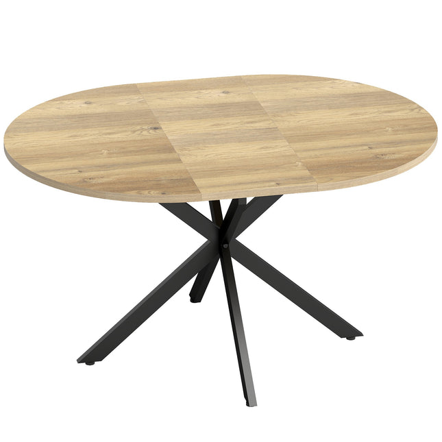 Ausziehbarer runder Esstisch für 4-6 Personen, 100-135 cm, Holzoptik