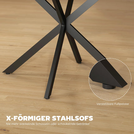 Extendable Round Dining Table for 4-6, 100-135 cm, Wood Finish