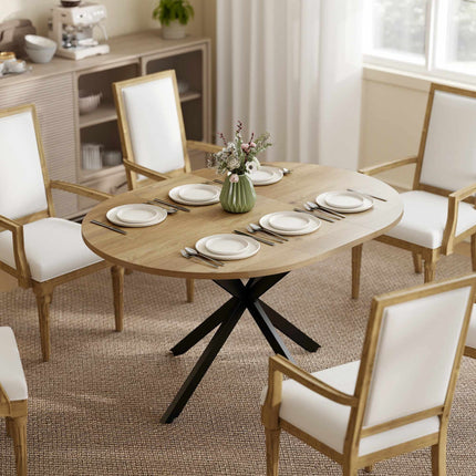 Extendable Round Dining Table for 4-6, 100-135 cm, Wood Finish