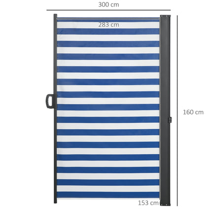 Retractable side awning, 300x160 cm UV & Wind protection