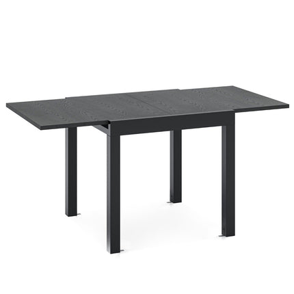 Extendable aluminum garden table Weatherproof dining table Rectangular patio table Gray