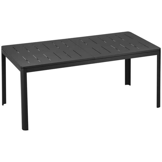 Ausziehbarer Gartentisch aus Aluminium, schwarz, 180-240cm