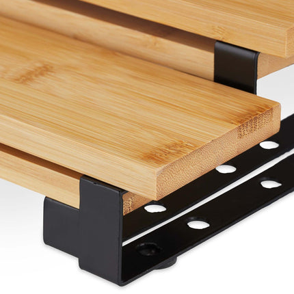 Extendable bamboo spice rack