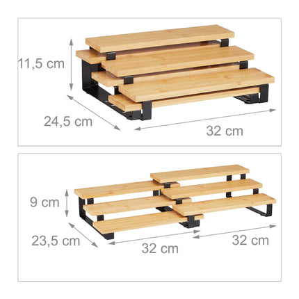 Extendable bamboo spice rack