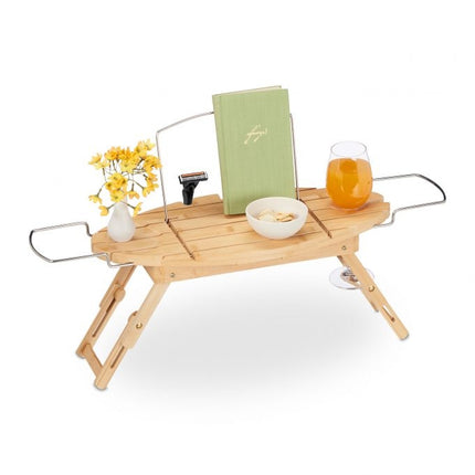 Étagère de bain extensible en bambou