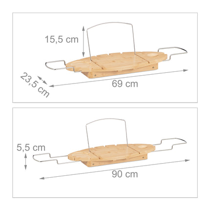 Étagère de bain extensible en bambou