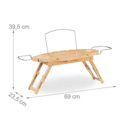 Étagère de bain extensible en bambou