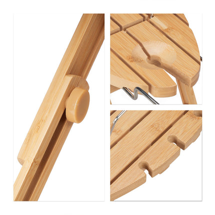 Étagère de bain extensible en bambou