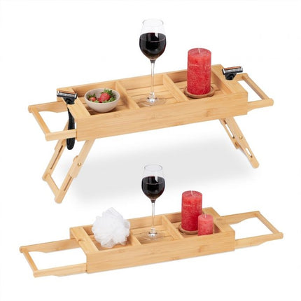 Extendable bath shelf with feet