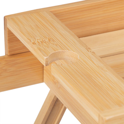 Extendable bath shelf with feet
