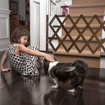 Grille de séparation extensible pour chien en marron