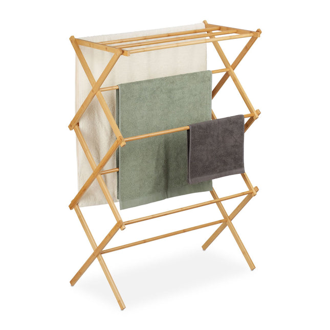 Extendable towel rail in bamboo