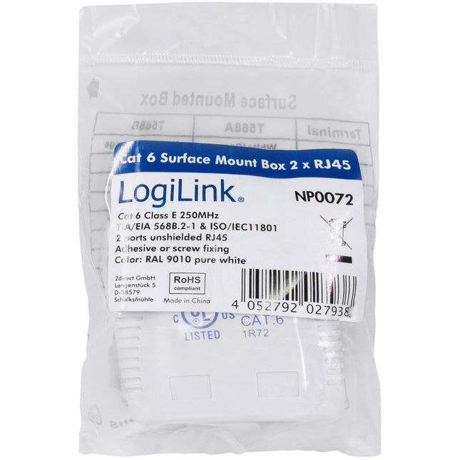 Externe Netzwerkdose CAT6 2xRJ45 Weiß