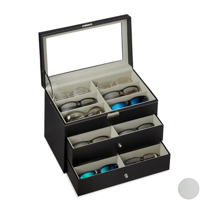 Eyeglass storage for 18 pairs