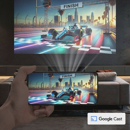 FHD 1080p Projector with Google TV, 40-120" Display
