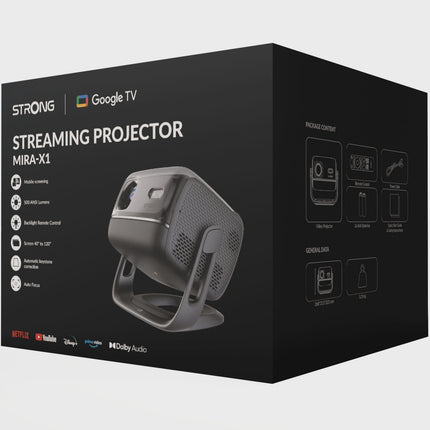 FHD 1080p Projector with Google TV, 40-120" Display