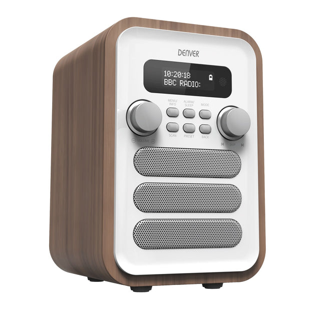 FM/DAB+ rádio Bluetooth dřevo/bílá