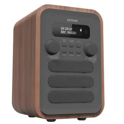 FM/DAB+ Radio Bluetooth Holz/grau