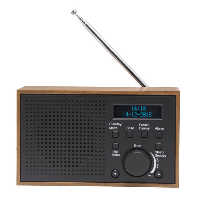 FM/DAB+ rádio dřevo/grafitová