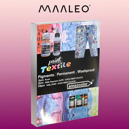 Fabric paints - 24 pcs. 180ml Maaleo 22948