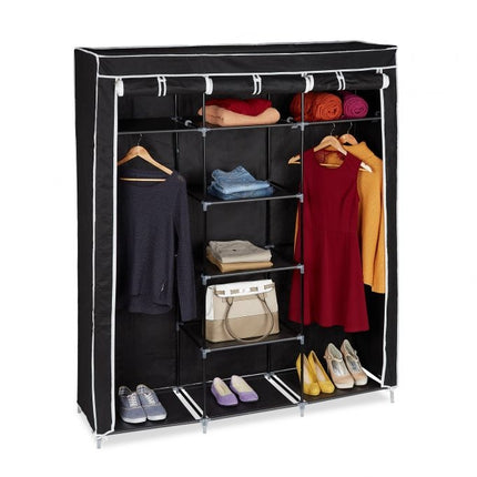 Fabric wardrobe XXL with 9 shelves
