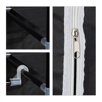 Fabric wardrobe XXL with 9 shelves