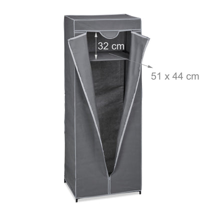 Stoffgarderobe mit Kleiderstange