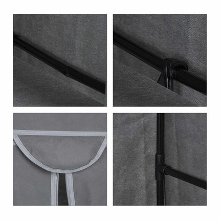 Stoffgarderobe mit Kleiderstange