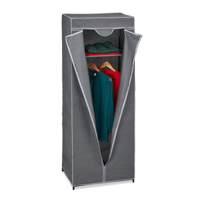 Stoffgarderobe mit Kleiderstange