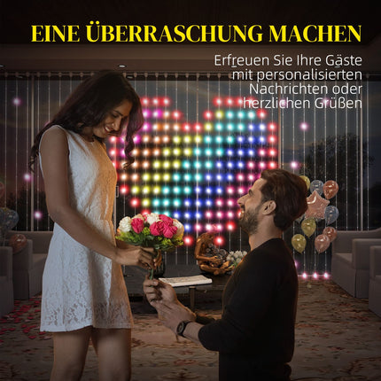 LED Lichtervorhang, 3x3m, 400 LEDs, Musiksynchronisation, Timer