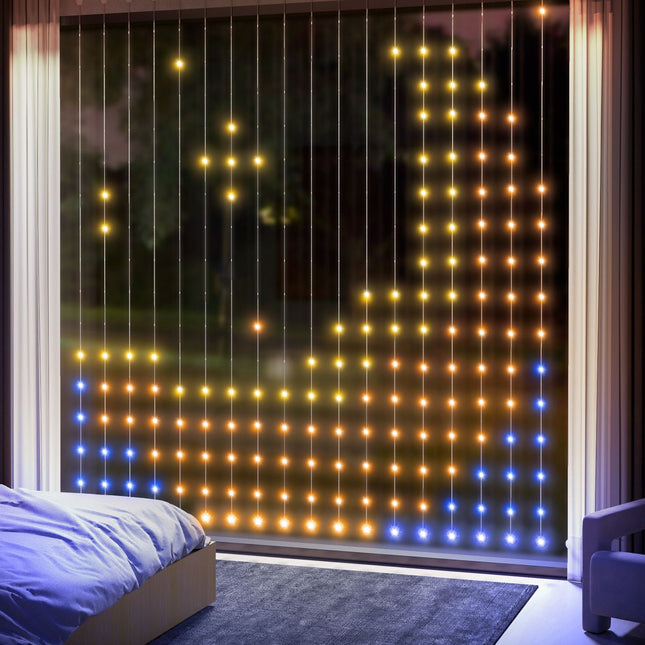 LED Lichtervorhang, 3x3m, 400 LEDs, Musiksynchronisation, Timer