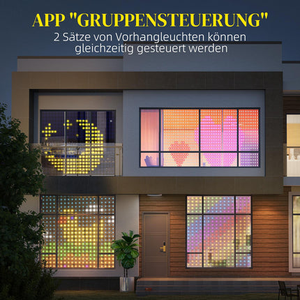 LED Lichtervorhang, 3x3m, 400 LEDs, Musiksynchronisation, Timer