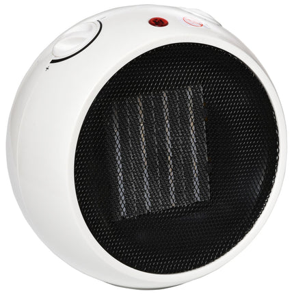 Electric fan heater, 900W/1500W, White & Black, Compact