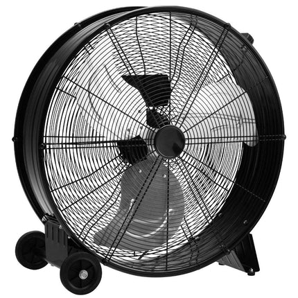 Fan drum fan pedestal fan industrial floor fan with wheels 3 speeds wind machine for warehouse workshop