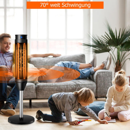 Heizlüfter Elektroheizer oszillierend Keramik Turmheizer 28 x 28 x 85 cm schwarz