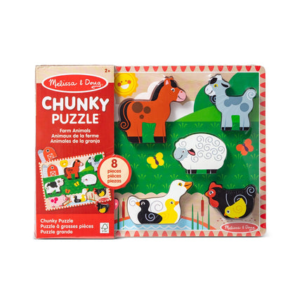 Farm Chunky Puzzle for Toddlers, Educational Play, 8 Pieces