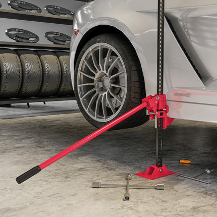 Farm Jack Jack 135 cm 3000 kg Tragkraft Offroad Wagenheber aus Stahl Rot+Schwarz