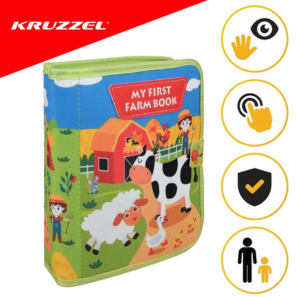 Farm Sensory Book with 20 Activities on 10 Pages, Ages 2+, 23.5 x 18.5 cm